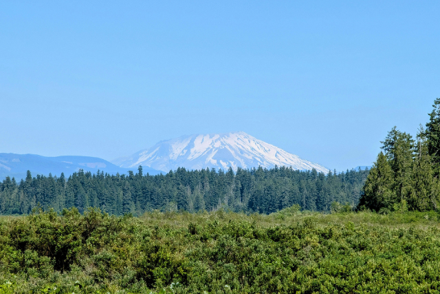 A view of Mount St. Helens from Glenwood, Washington.