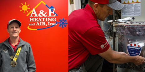 An A&amp;E tech works to retrofit an Oregon Washington home's HVAC system.
