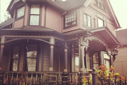 A shot of a Victorian house in Portland, OR.