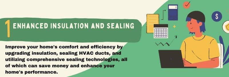 Top 5 Ways to Improve Efficiency Infographic 1: Enhanced Insulation and Sealing