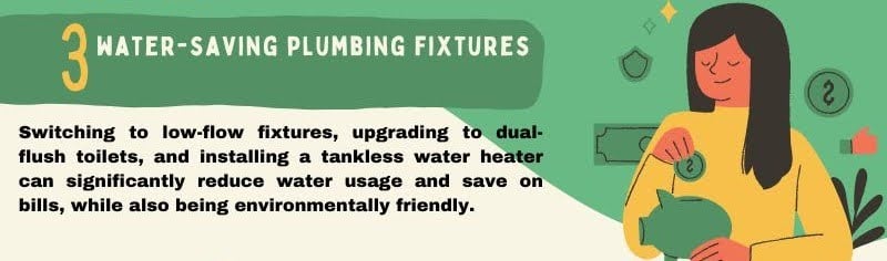 Top 5 Ways to Improve Efficiency Infographic 3: Water-Saving Plumbing Fixtures