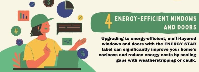 Top 5 Ways to Improve Efficiency Infographic 4: Energy-Efficient Windows and Doors